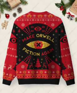 Alternative view of Make Orwell Fiction Again Ugly Christmas Sweater Sweatshirt