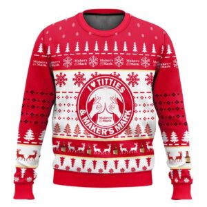 Maker's Mark Titties Funny Ugly Christmas Sweater
