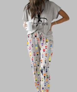 Alternative view of Marathon Runner Watercolor Casual Pajama Set For Women