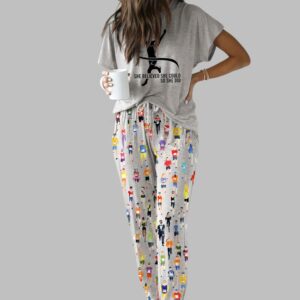 Alternative view of Marathon Runner Watercolor Casual Pajama Set For Women