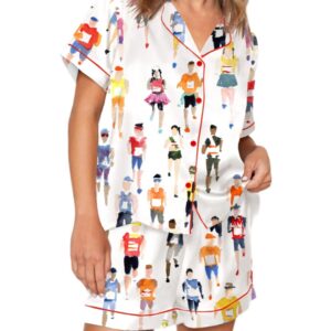 Marathon Runner Watercolor Pajama Set
