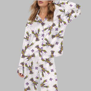 Mardi Gras Crawfish Satin Pajama Set