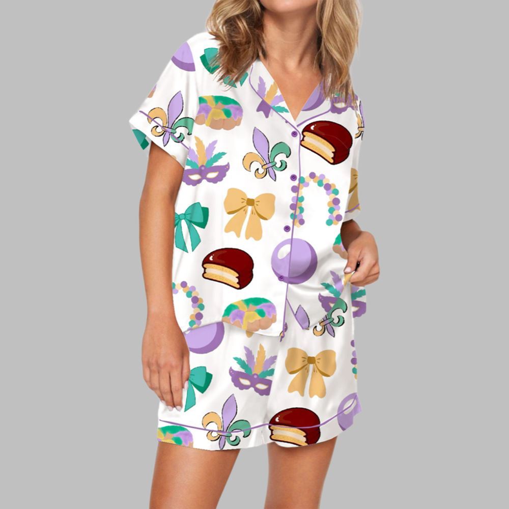 Mardi Gras Louisiana Pajama Set For Women
