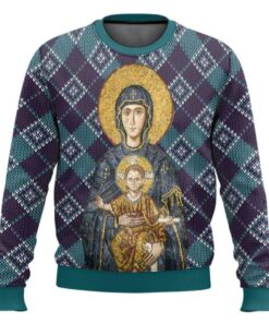 Maria And Jesus In Eastern Orthodox Ugly Christmas Sweater