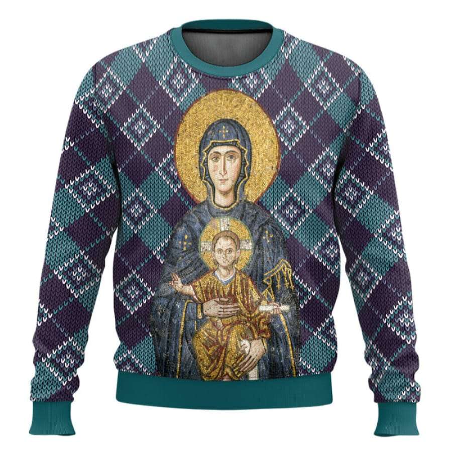 Maria And Jesus In Eastern Orthodox Ugly Christmas Sweater