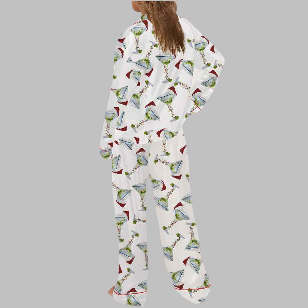 Martini Christmas Satin Pajama Set - Image 3