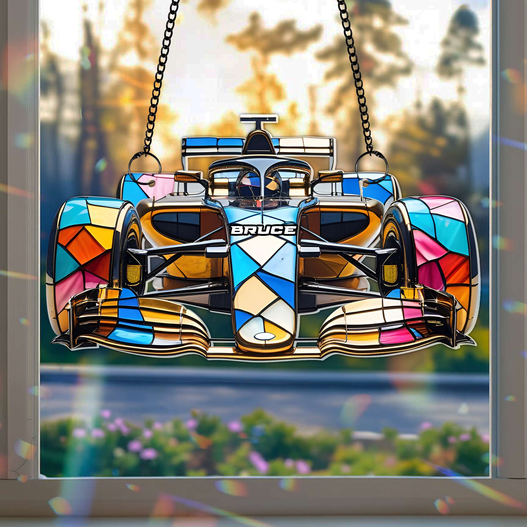 Master The Speed Suncatcher Ornament Personalized Gifts For Auto Racing Fans 03TGLU230725