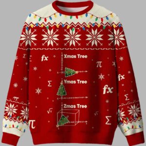 Alternative view of Math Christmas Tree Ugly Christmas Sweater - gullprint.com