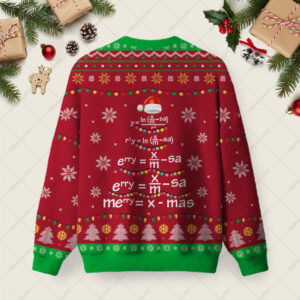 Alternative view of Math Merry Xmas Tree Red Ugly Christmas Fuzzy Fleece Sweatshirt