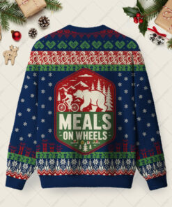 Alternative view of Meals On Wheels Ugly Christmas Fuzzy Fleece Sweatshirt