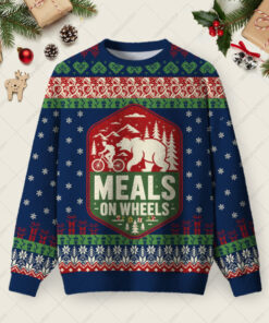 Meals On Wheels Ugly Christmas Fuzzy Fleece Sweatshirt