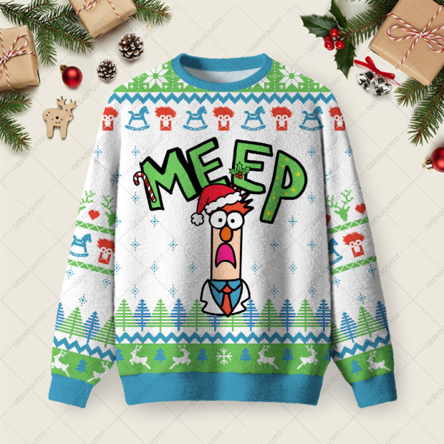 Meep Funny Christmas Fuzzy Fleece Sweatshirt