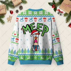Alternative view of Meep Funny Christmas Fuzzy Fleece Sweatshirt