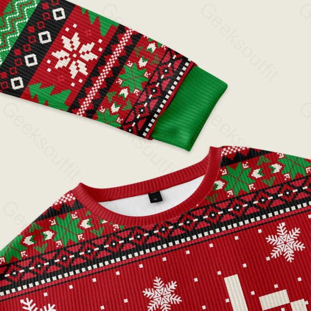 Meh Ugly Christmas Fuzzy Fleece Sweatshirt - Image 3