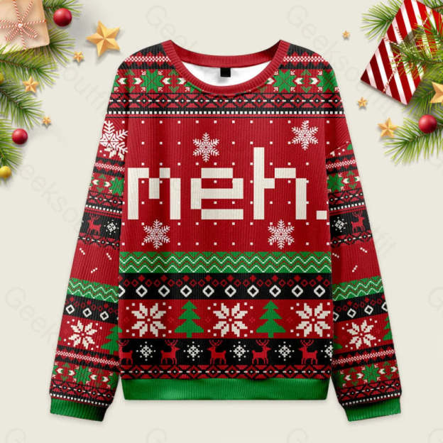 Meh Ugly Christmas Fuzzy Fleece Sweatshirt