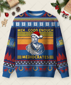 Meh..Good Enough Ugly Christmas Fuzzy Fleece Sweatshirt