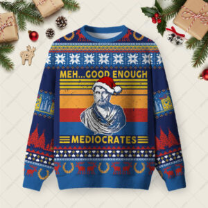 Meh..Good Enough Ugly Christmas Fuzzy Fleece Sweatshirt