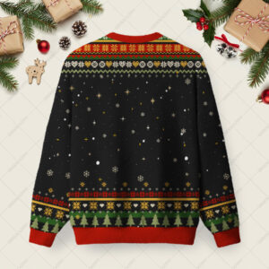Alternative view of Melting Rubikâ€™s Cube Dream Ugly Christmas Fuzzy Fleece Sweatshirt