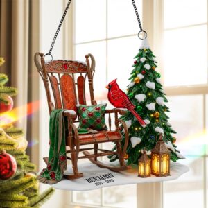 Alternative view of Memorial Cardinal Suncatcher Ornament Personalized Heaven Gifts For Family 03natn150825