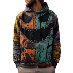 Men's Vintage Casual Halloween Horror Art Hoodie
