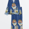Menâ€™s Vintage Dirty Martini Bar Retro Cocktail Print Long Sleeve Satin Pajama Set