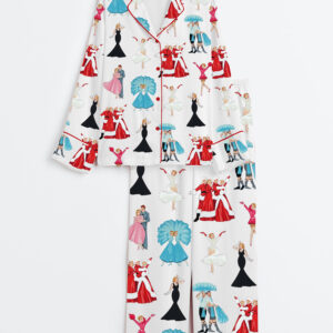 Alternative view of Men's White Christmas Movie Long Sleeve Satin Pajamas SetÃ‚Â 