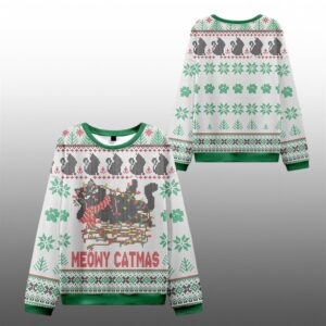 Meowy Catmas Ugly Sweater 2025 Christmas - Grishko.com
