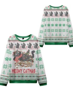 Alternative view of Meowy Catmas Ugly Sweater 2025 Christmas 