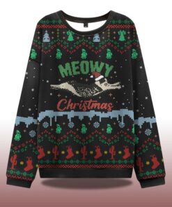 Alternative view of Meowy Christmas Adventure Ugly Christmas Sweater