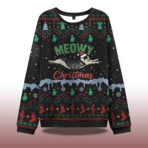 Alternative view of Meowy Christmas Adventure Ugly Christmas Sweater