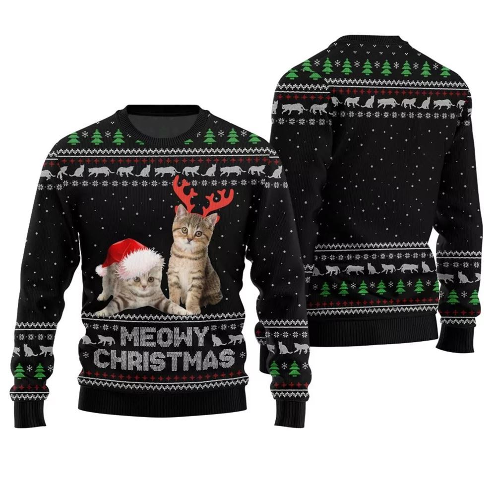 Meowy Christmas Ugly Sweater - Grishko.com