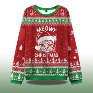 Alternative view of Meowy Christmas Ugly Sweater