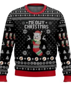 Meowy Christmas Woman Yelling At A Cat Meme Ugly Christmas Sweater