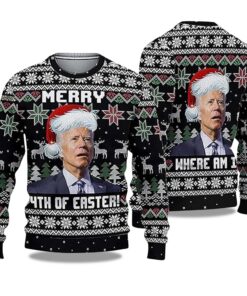 Merry 4th Easter Joe Biden Ugly Christmas Sweater