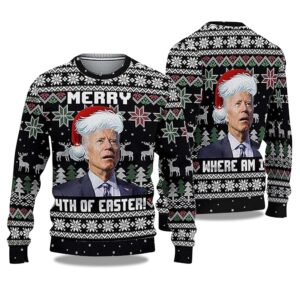 Merry 4th Easter Joe Biden Ugly Christmas Sweater