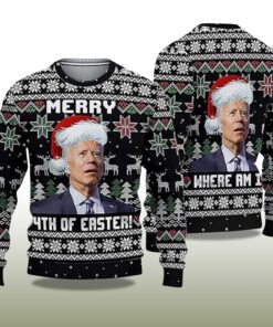 Alternative view of Merry 4th Easter Joe Biden Ugly Christmas Sweater