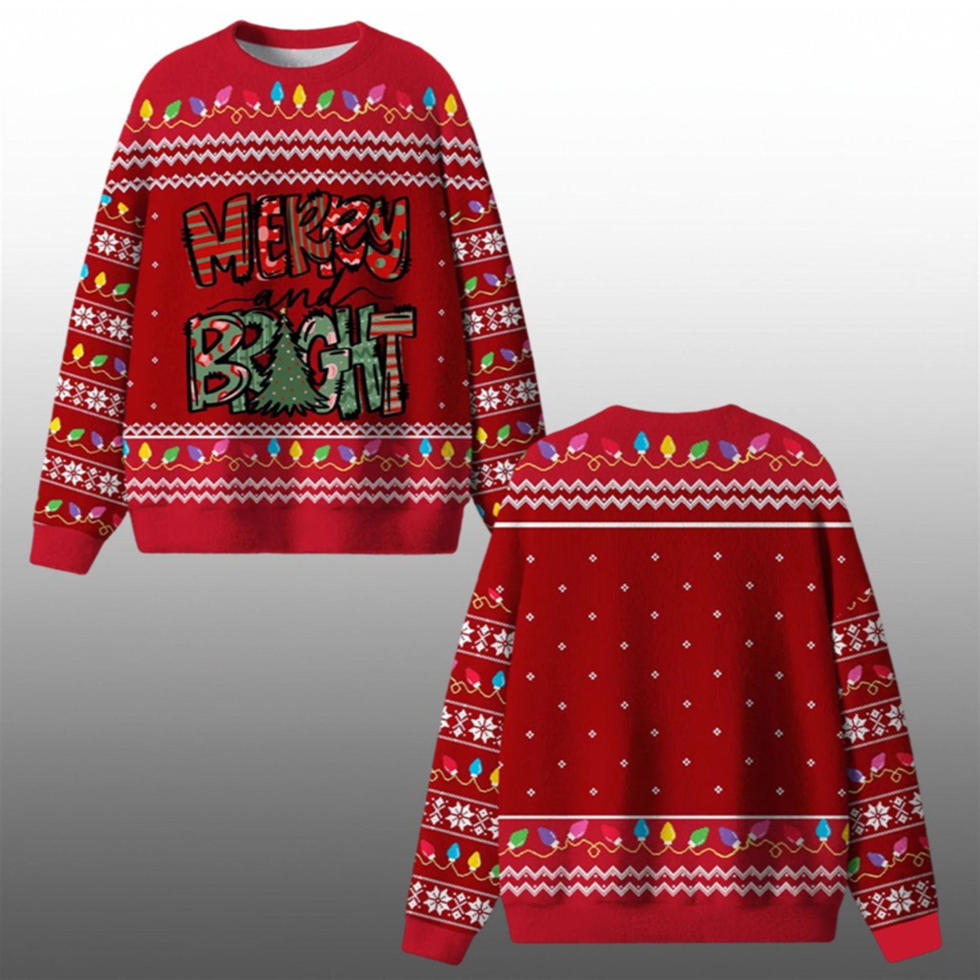 Merry And Bright Ugly Sweater 2025 Christmas - Grishko.com