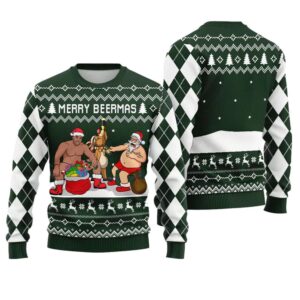 Merry Beermas Ugly Christmas Sweater - Grishko.com