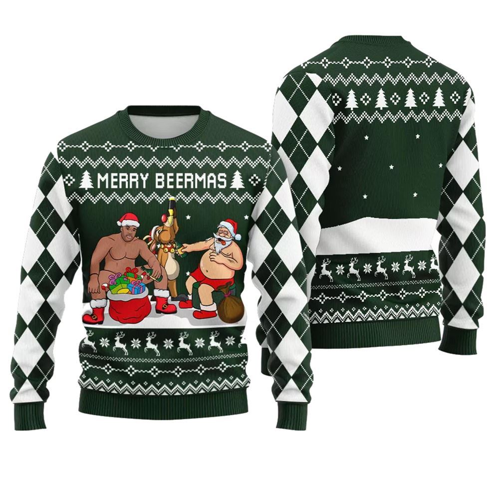Merry Beermas Ugly Christmas Sweater - Grishko.com