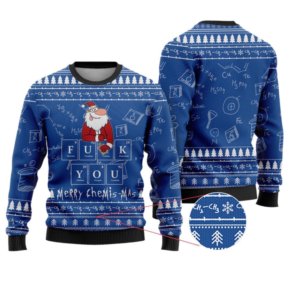Merry Chemis-mas Science Ugly Christmas Sweater - Grishko.com