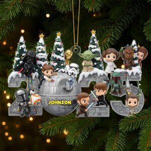 Alternative view of Merry Christmas From Galaxy Troop Ornament, Personalized Gifts For Galaxy Lovers 01qhti110925