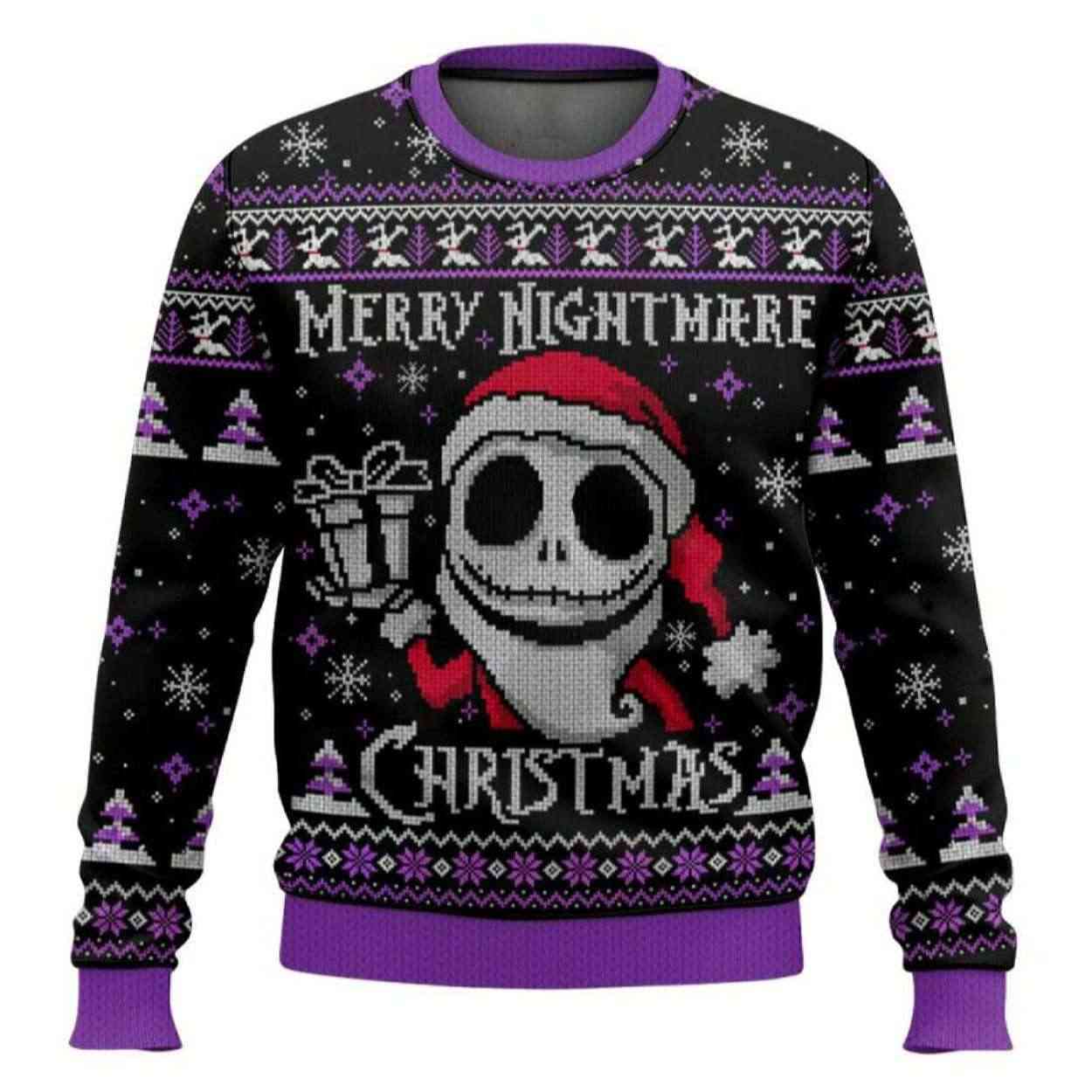 Merry Christmas Jack Skellington Ugly Christmas Sweater