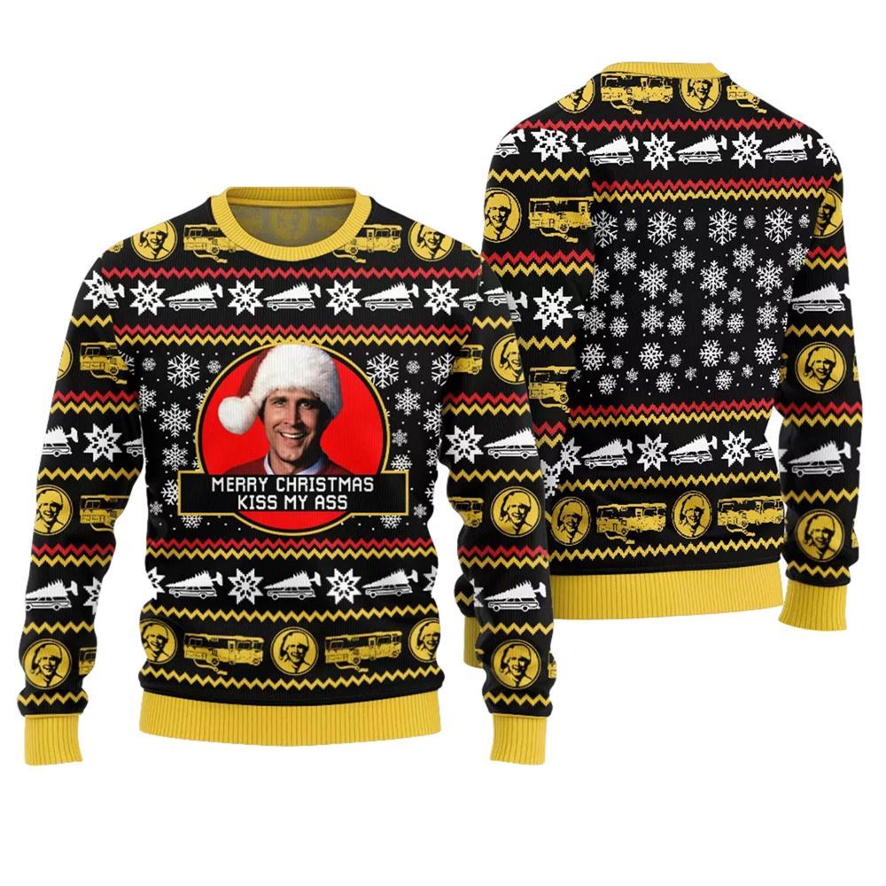 Merry Christmas Kiss My Ass Griswold Ugly Sweater - Grishko.com