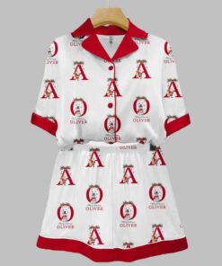 Merry Christmas Oliver Teacher Santa Art Print Pajama Set