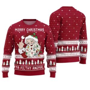 Merry Christmas Ya Filthy Animal Naughty Ugly Sweater - Grishko.com