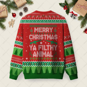 Alternative view of Merry Christmas Ya Filthy Animal Ugly Christmas Fuzzy Fleece Sweatshirt