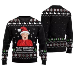 Merry Christmas You Filthy Animal Ugly Christmas Sweater - Grishko.com