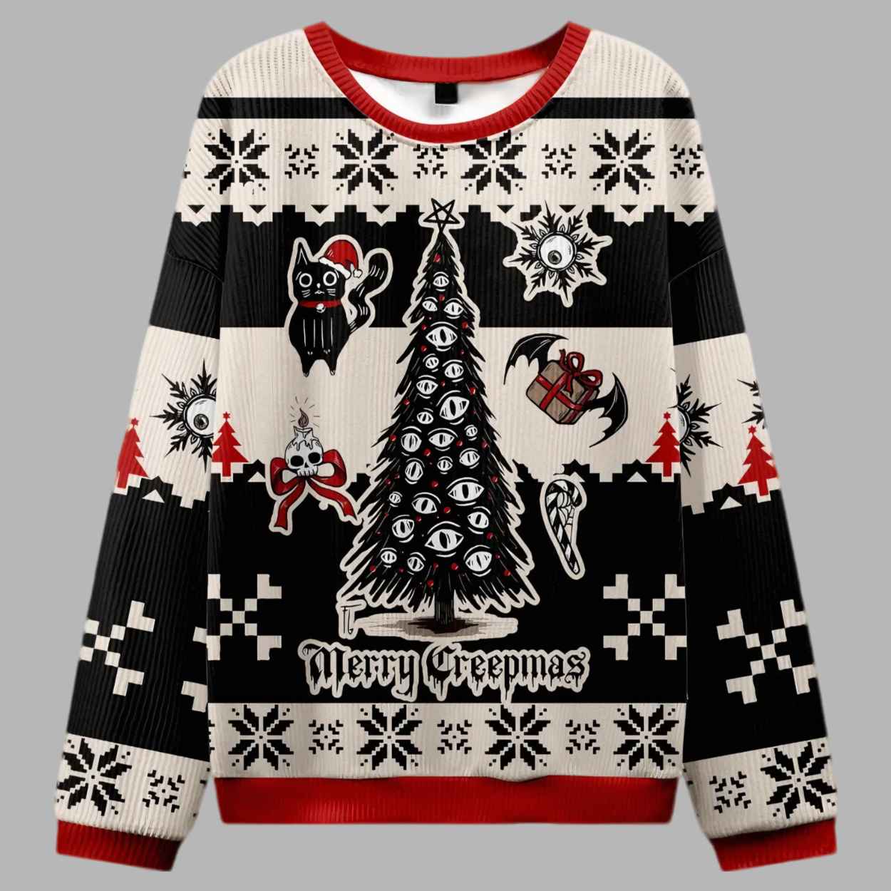Merry Creepmas Ugly Christmas Sweater - gullprint.com