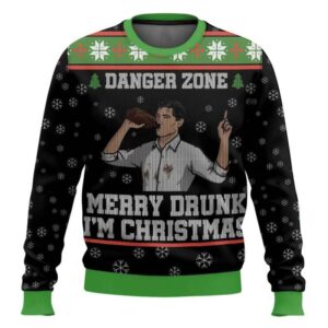 Merry Drunk I'm Christmas Sterling Archer Black Ugly Christmas Sweater