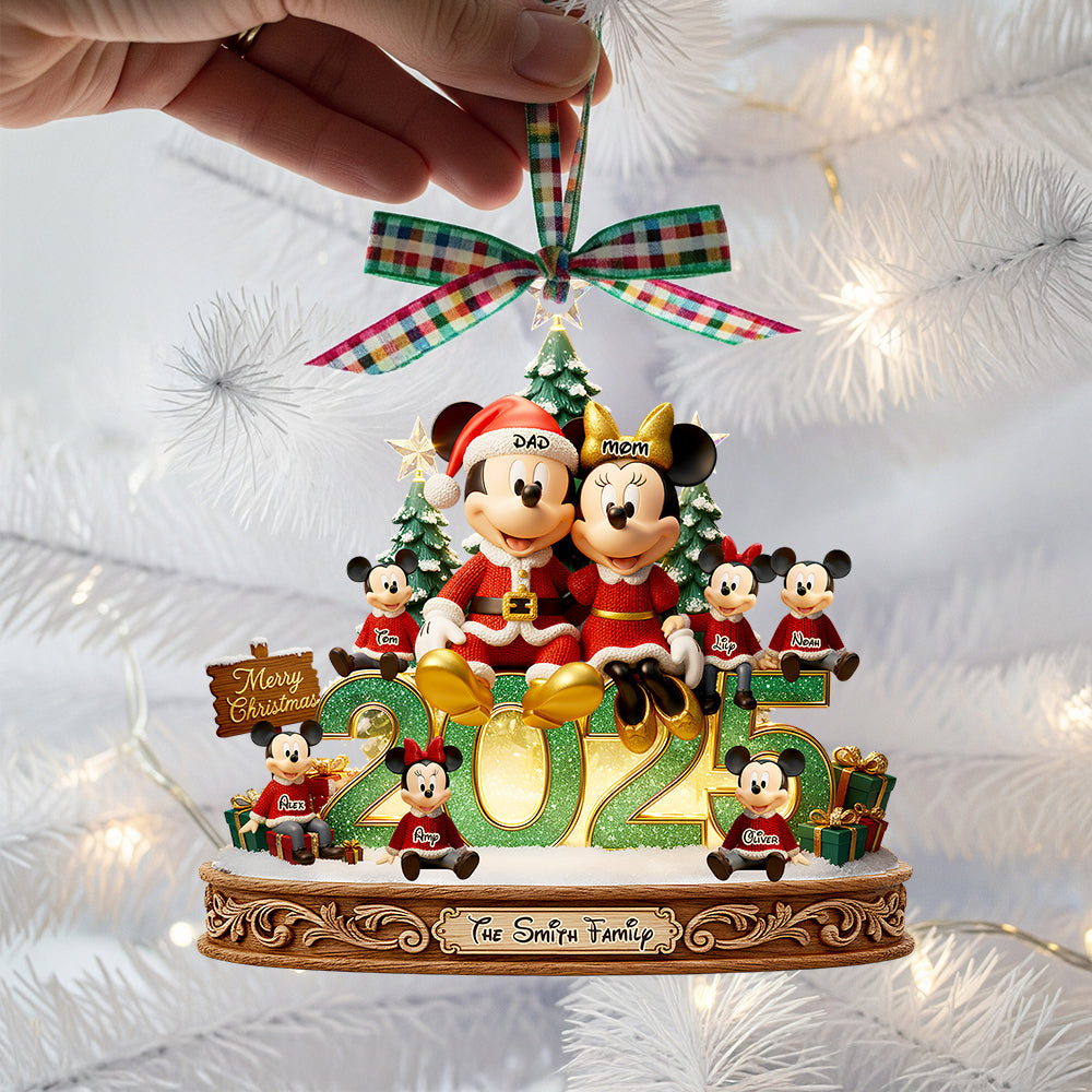 Merry Family Glow Christmas Ornament Personalized Gifts For Family 01PADT111025